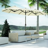 thumbnail of Outsunny Chapéu de Sol Duplo Chapéu de Sol de Jardim com Inclinação de 45° Manivela Estrutura de Aço 285x147x227cm Bege