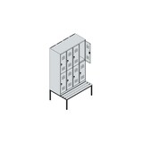 thumbnail of C+P Spind Classic PLUS, Buche untergebaute Sitzbank-Harthol, 8 Abteile, HxBxT 212x120x82cm, Sicherheitsdrehriegel, Hellgrau/Anthrazit von PROREGAL
