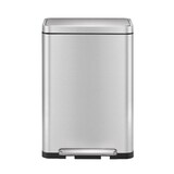thumbnail of PROREGAL Stilvoller rechteckiger Treteimer mit extra breitem Pedal & gedämpften Stay-Open-Deckel | 45 Liter, HxBxT 65x43,3x33,4cm | Edelstahl