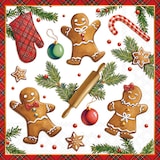 thumbnail of 20 Servietten Papier 33x33cm 3-lagig - hochwertige Einweg Papierservietten mit Lebkuchen Motiv - Weihnachtsservietten mit Plätzchen Tischdeko