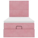 thumbnail of vidaXL Ottoman-Bett mit Matratzen & LEDs Rosa 90x200 cm Samt