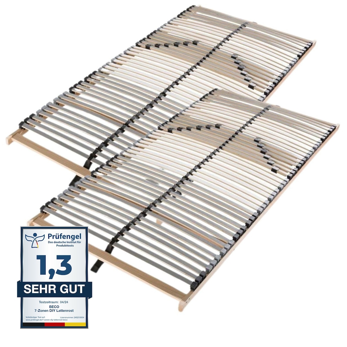 Lattenrost 180x200, Ergonomischer 7 Zonen Lattenrost aus Buchenholz, 42 Latten, Hergestellt in Deutschland, Lattenrost Selbstmontage, Traglast 150kg