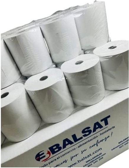 BALSAT Rollo Ticket 80x80 Térmico SIN BPA (MK), 20 Rollos | Makro