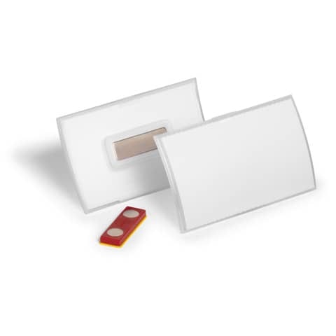 Namensschild, Magnet, Kunststoff, transparent, 90 x 54 mm, 10 Stück