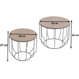 thumbnail of MCA 2er-Set Couchtisch HWC-P58, Beistelltisch Kaffeetisch Loungetisch, Industrial Metall Holz Eiche