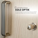 thumbnail of bümö Schiebetürenschrank 3OH - Aktenschrank abschließbar, Sideboard Schrank mit Schiebetüren in Weiß/Silber, Bogengriff - Büroschrank aus Holz mit