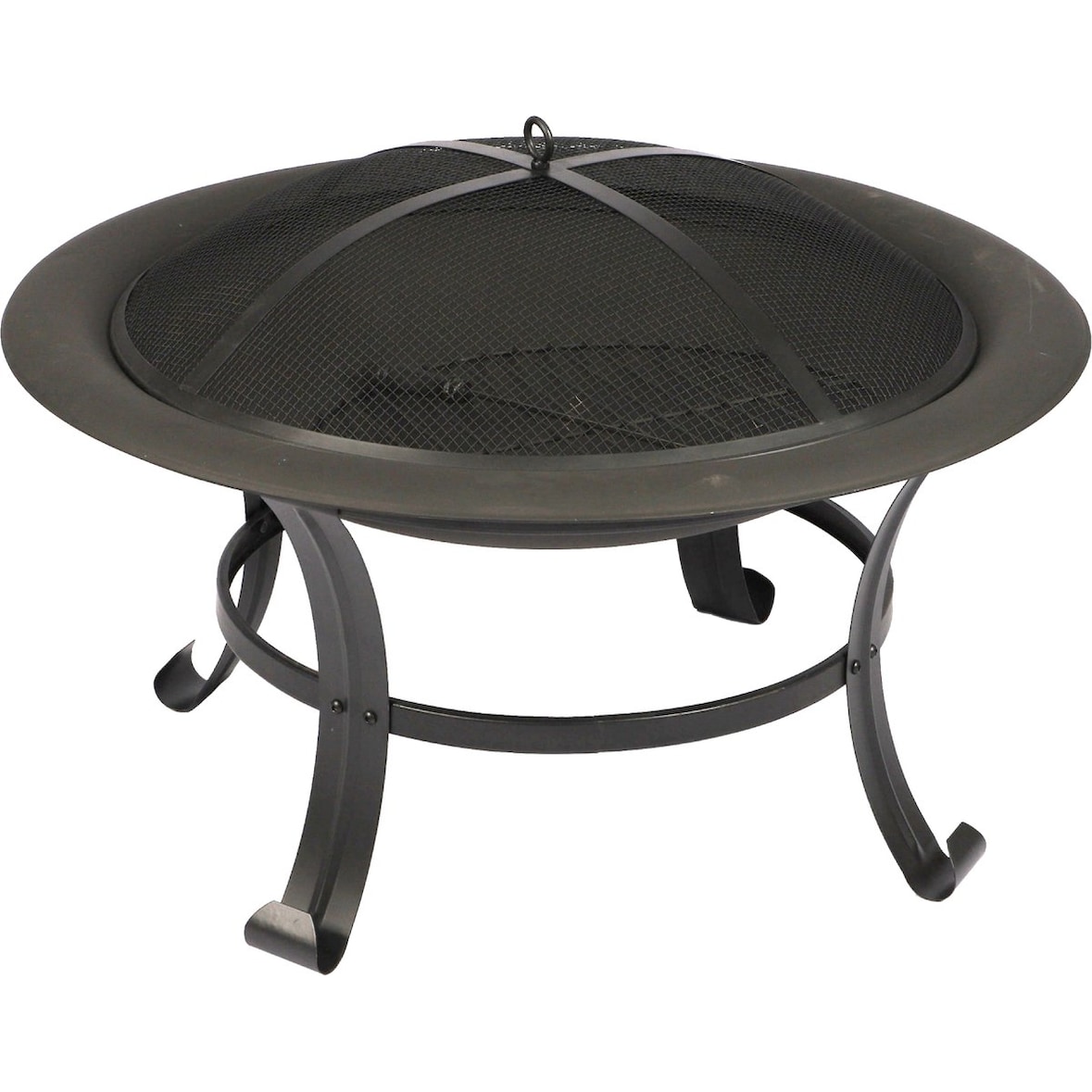 Cesta de fogo elegante - Ø 76 x 53 cm - Com tela de proteção contra faíscas - Adequado para jardim e terraço - Preto