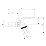 thumbnail of Schlösser Kugel-Auslaufhahn, leicht, DN15, 1/2", Hebelgriff rot, matt verchromt