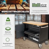 thumbnail of Werkstattwagen DELUXE 6 Schubladen + Tür unbestückt mit massiver Arbeitsplatte Anthrazit/grau