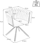 thumbnail of Drehbare Esszimmerstühle 4er-Set Samt Grau mit 360°-Drehfunktion und Metallgestell