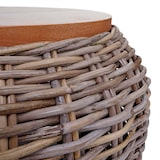 thumbnail of Bijzettafel HWC-M30, rotan tafel bloem tafel salontafel lounge tafel houten tafel, rond 33x49x49cm, Kubu rotan natuur