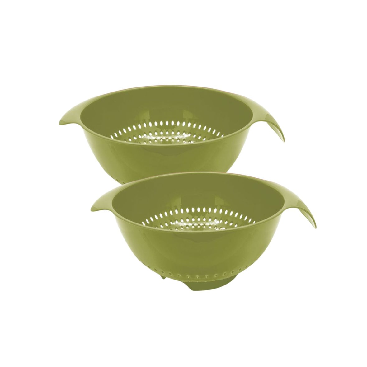 Juego de 2 coladores de plástico verdes, 23 cm de diámetro, Fackelmann Zero