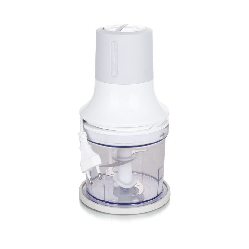 Emerio Zerkleinerer 260 W – 500 ml – 2 Stufen – Kunststoffbehälter – 4 Edelstahlmesser – rutschfeste Füße – Kabelaufbewahrung – MC-122649.2