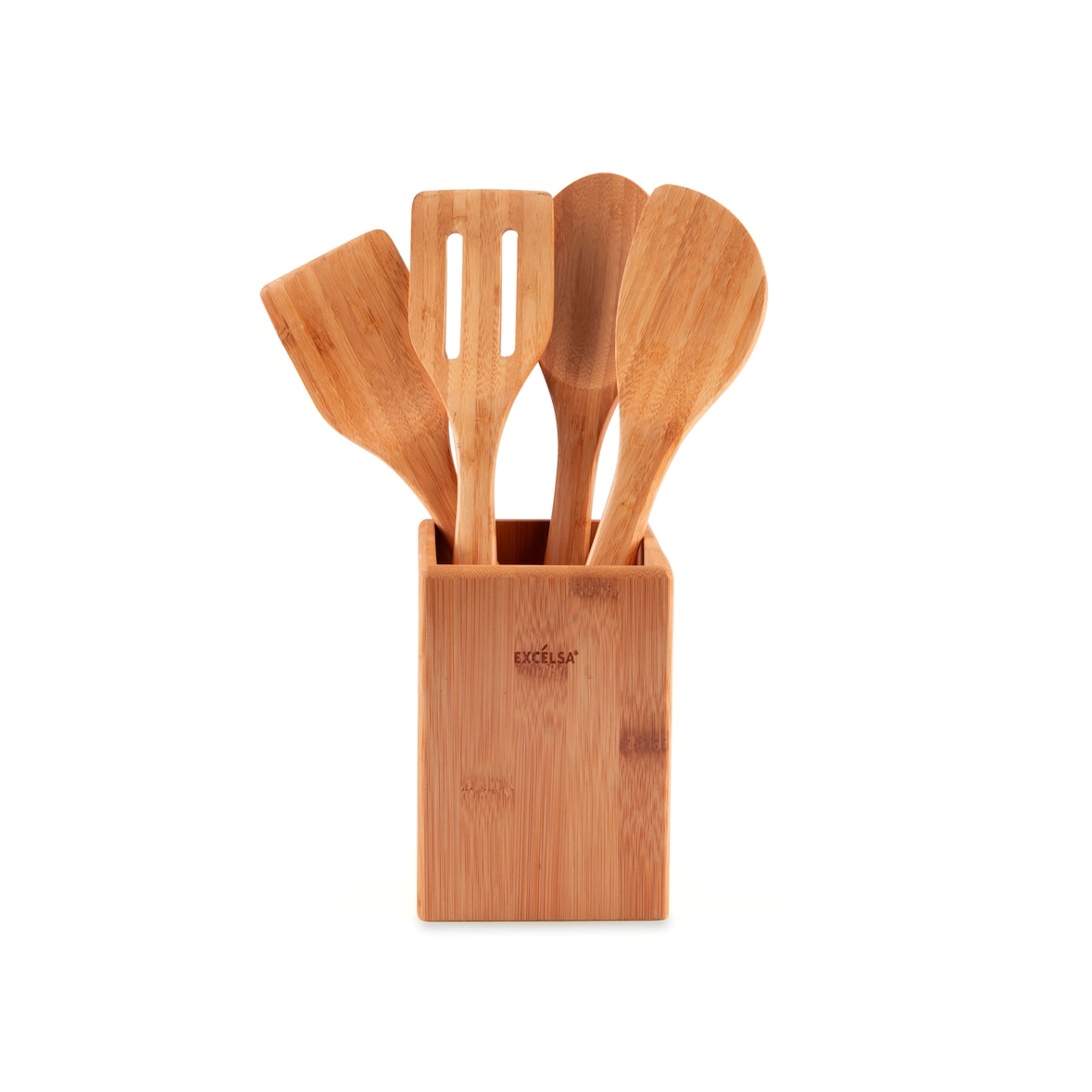 Excelsa set de utensilios con portautensilios Eco Living de bambú natural