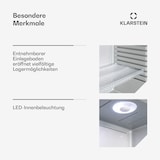 thumbnail of Brooklyn 24 Mini-Kühlschrank Glastür LED Ablage Silber