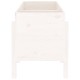 thumbnail of vidaXL Plantenbak verhoogd 121x50x57 cm massief grenenhout wit
