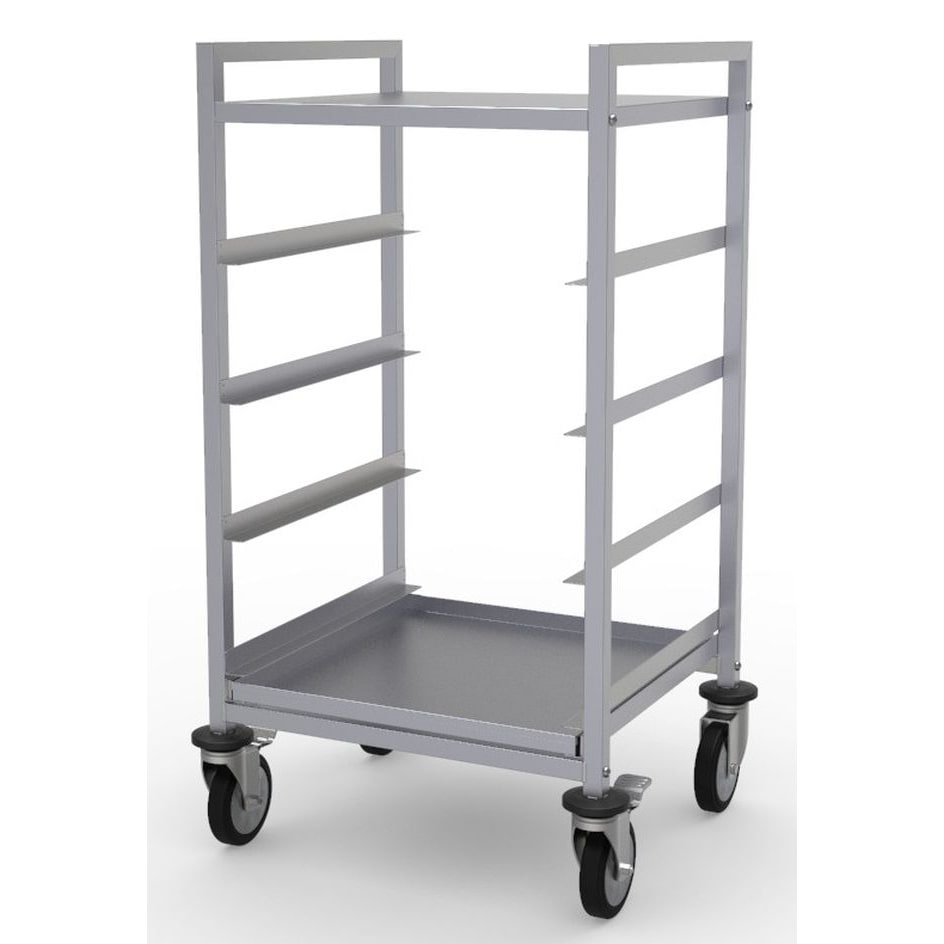 Combisteel afdruiprekwagen met 4 rails en 4 wielen