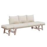 thumbnail of Merax Gartenmöbel Outdoor Lounge 3-Sitzer-Sofa, verzinkter Eisen, Sonnenliege mit klappbaren Armlehnen, Beige