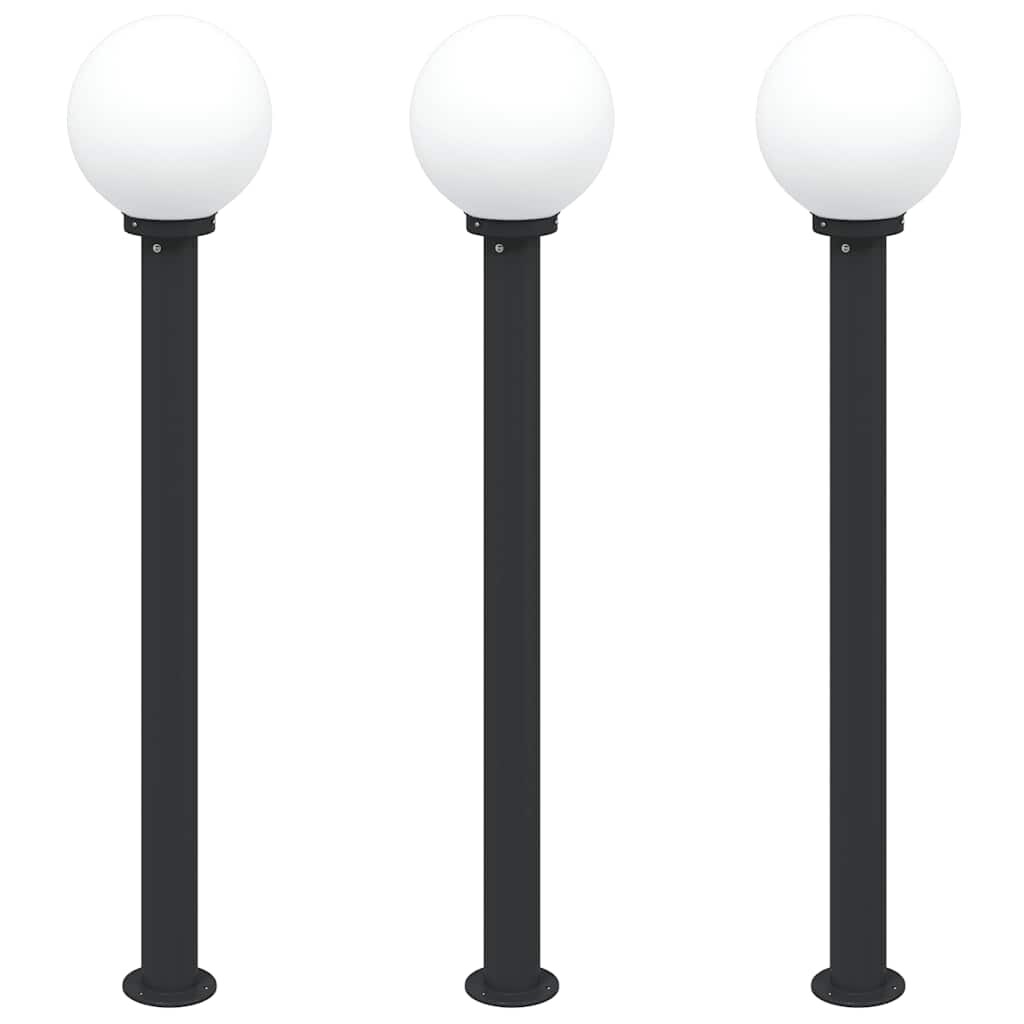 vidaXL Pollerleuchten 3 Stk. 120 cm Schwarz IP44