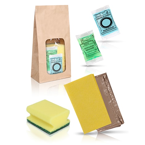 Amenities- Reinigungsset in Kraftpapiertüte Nr.7 für Touristenunterkünfte - 42 Stück