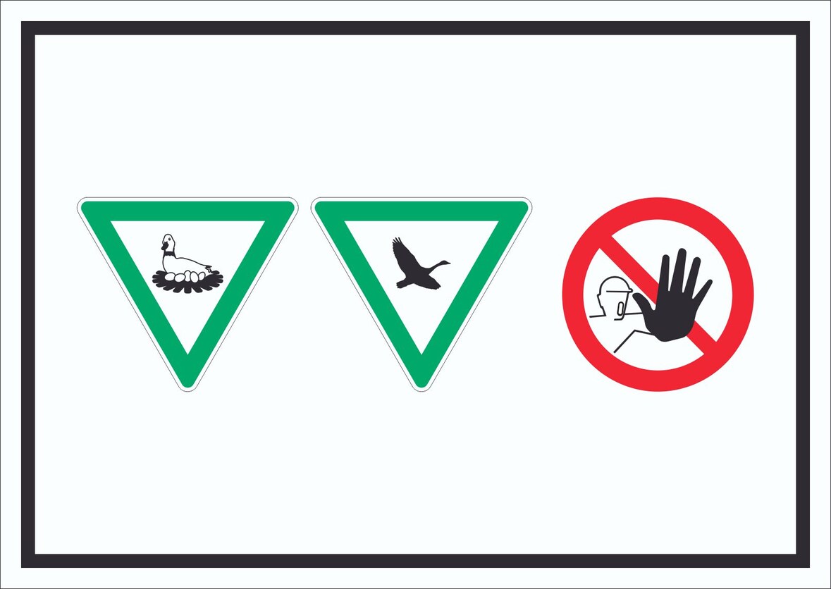 Brut- und Rastgebiet Betreten verboten Symbol Schild A6 Rückseite selbstklebend