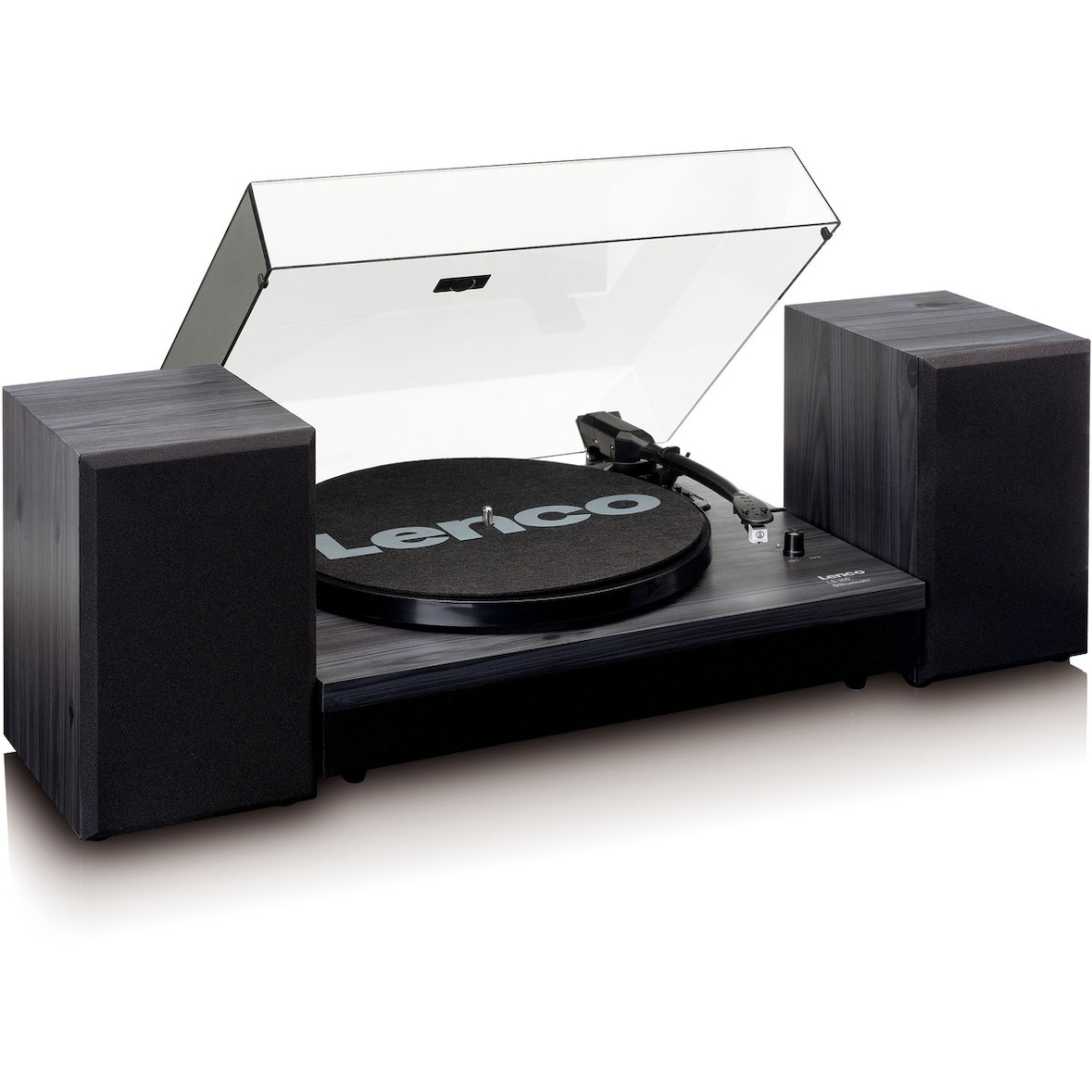 LENCO LS-300BK Plattenspieler mit ext. Lautsprechern, schwarz.