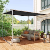 thumbnail of Outsunny pérgola 3x3 m cenador de jardín con ruedas protección UV 30+ impermeable sacos de arena y marco de acero para patio terraza balcón