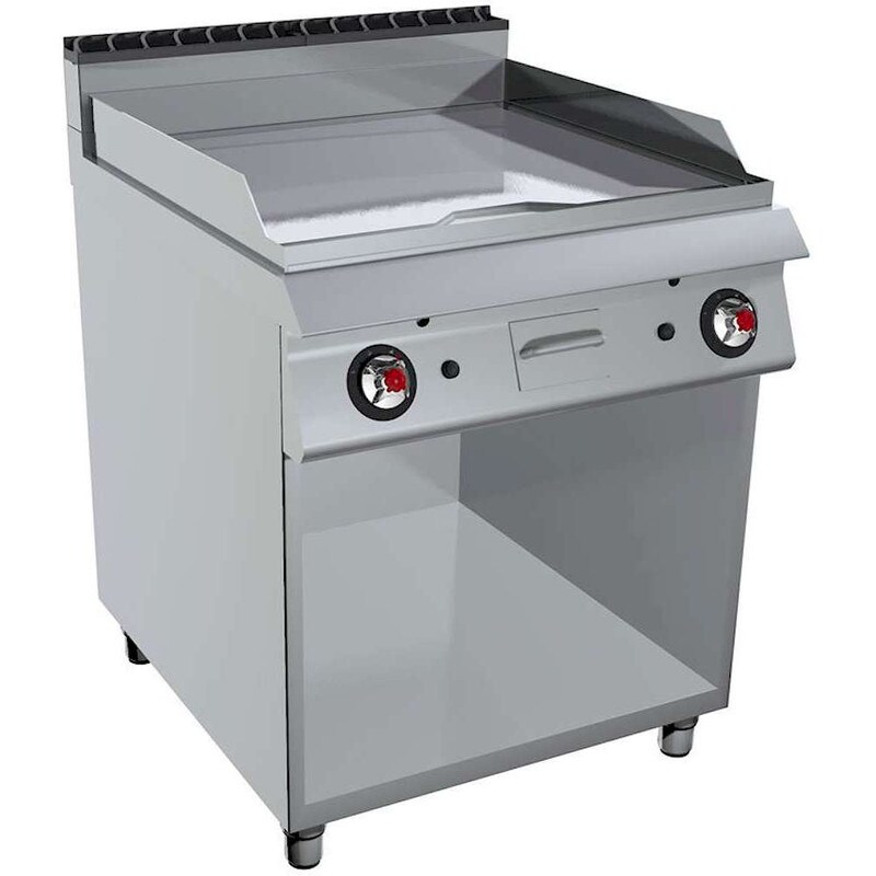 FryTop Gas Profesional - Placa Lisa Cromo - Profundidad 90