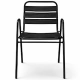 thumbnail of Sedie colore nero in alluminio per restaurazione. Arredo impilabili per terrazze, interni ed esterni di bar, ristoranti e caffetterie.