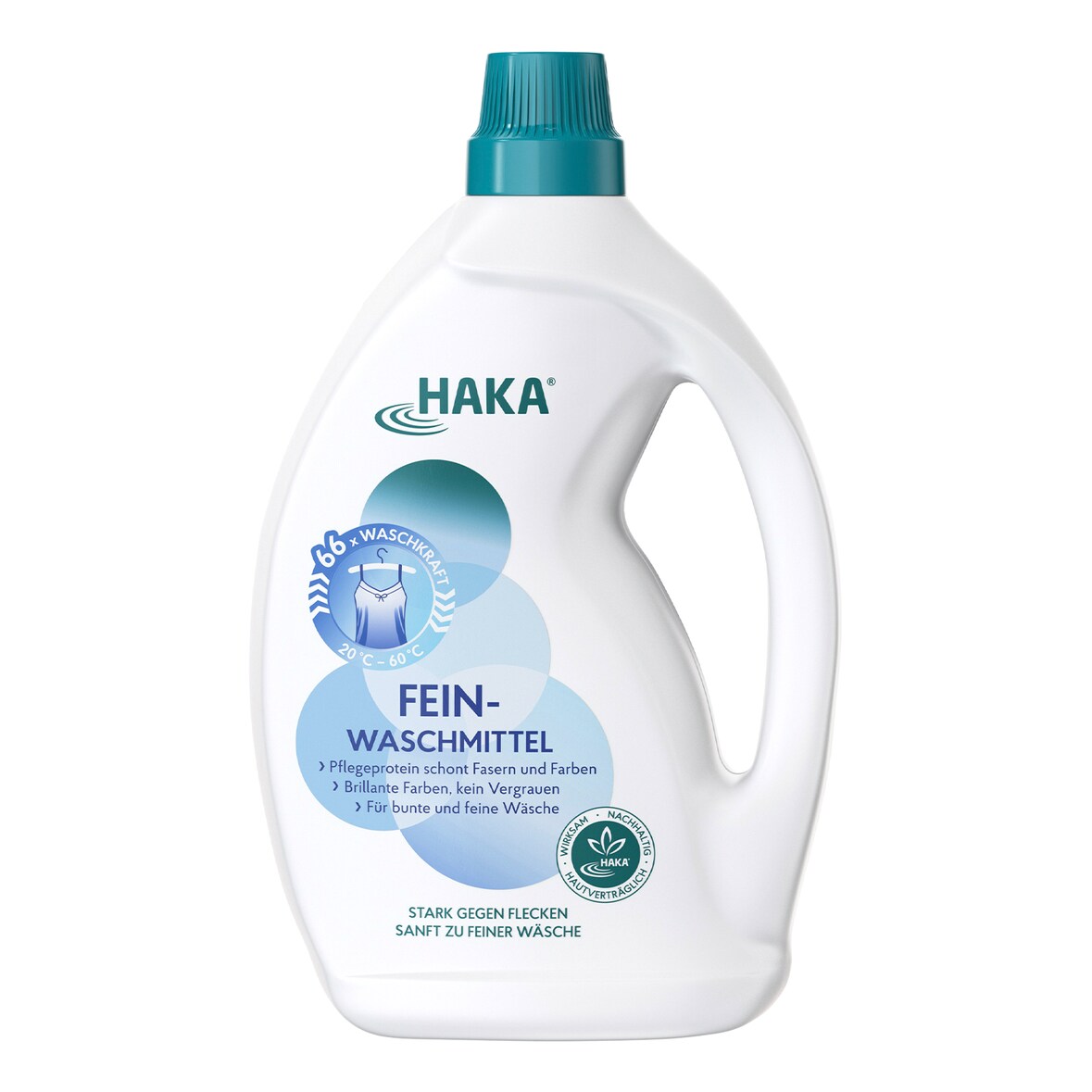 HAKA Feinwaschmittel 2l Waschmittel für Seide, dunkle Wäsche Flüssigwaschmittel