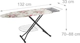thumbnail of Relaxdays Bügelbrett für Dampfbügeleisen, 110 x 33 cm, höhenverstellbar, klappbar, Ablage, Bügeltisch Rosen, mehrfarbig