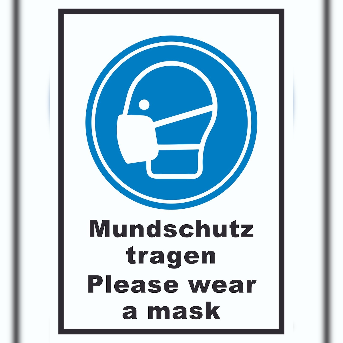 HB-Druck Mundschutz tragen Please wear a mask Schild A6 (105x148mm)
