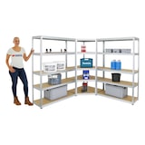 thumbnail of Mega Deal | 1x Eckregal + 2x Schwerlastregal Big Elephant S | Fachlast 250 kg | Verzinkt