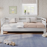 thumbnail of Merax Daybett Tagesbett ,Ausziehbar Bett,90*190cm,Kiefer massiv, mit 2. Schlafgelegenheit und Rollrost Herzform Bett Weiß