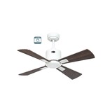 thumbnail of eco neo III 92, ventilator zonder licht, witte behuizing, walnoot- en kersenhouten bladen, casafan
