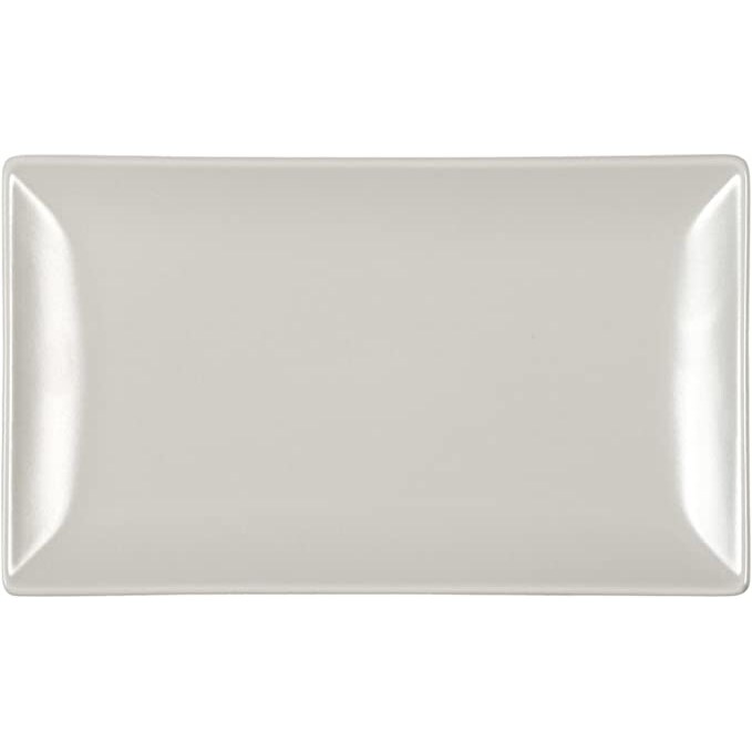 H&H Set 6 Piatti Rettangolari in Stoneware Boston Tortora 25x15cm