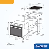 thumbnail of Exquisit Herd-Set, 58 Liter, Backofen mit 9 Funktionen, Kochfeld mit 4 Zonen, Umluft, Heißluft, Grill, Timer, Energieeffizienz A, EHE185-1.3
