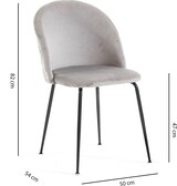 thumbnail of Set aus 2 Innenstühlen aus Samt, gepolstert, mit Metallbeinen, elegantes Design für Esszimmer, Bar und Restaurant – Sara – Hellgrau/Dunkelgrau