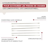 thumbnail of Lot de 6 fourchettes à crustacé en acier inoxydable 18,5 cm Fackelmann