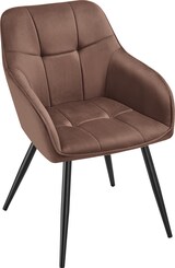 thumbnail of tectake Stuhl Marilyn, Samtoptik, gesteppt - 4er Set braun/schwarz