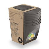 thumbnail of Wellhome - Set van 3 stapelbare vuilnisbakken van 25 liter in grijs