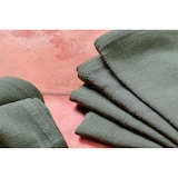 thumbnail of Serviette de table - 6 pièces - Lin et coton vert sapin