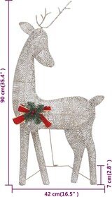 thumbnail of vidaXL Weihnachtsdeko LED Rentiere 270x7x90 cm Golden Warmweiß