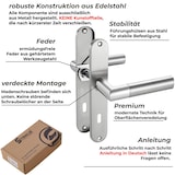 thumbnail of Langschild Drückergarnitur Edelstahl gebürstet CATHY WC - Badezimmer Türbeschlag für Innentüren