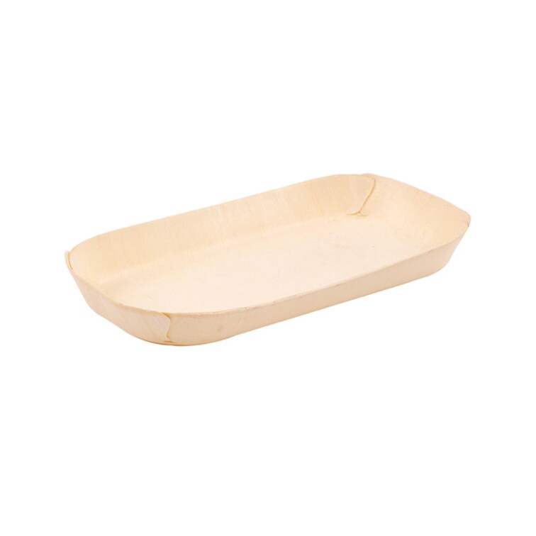 MONOUSO - Barquilla de Madera Rectangular 14,5x7x1,3cm (50 Uds)