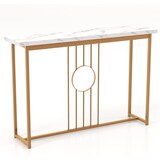 thumbnail of COSTWAY Konsoletisch Marmor-Optik, Beistelltisch Schmal mit Metallgestell und Verstellbaren Füßen, Flurtisch