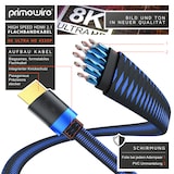 thumbnail of Primewire 8k HDMI Kabel 2.1 - Flachbandkabel Ultra High Speed II Ethernet, 8K UHD II, 3D TV, eARC, HDR10+ 120 Hz mit DSC, 7680 x 4320, Verlegekabel