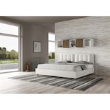 thumbnail of Letto matrimoniale king size senza rete imbottito 200x200 similpelle bianco Annalisa Large