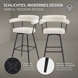 thumbnail of ML-Design Barhocker drehbar 2er Set Beige, Teddy-Stoff, 76 cm, Gepolsterte Barstühle, Küchenstühle mit Arm- & Rückenlehne, 360° Drehstuhl Tresenhocker