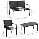 thumbnail of Conjunto de Muebles de Jardín 4 Piezas Muebles Jardín Exterior con 2 Sillones 1 Sofá de 2 Plazas y Mesa de Centro con Tablero de Vidrio Templado